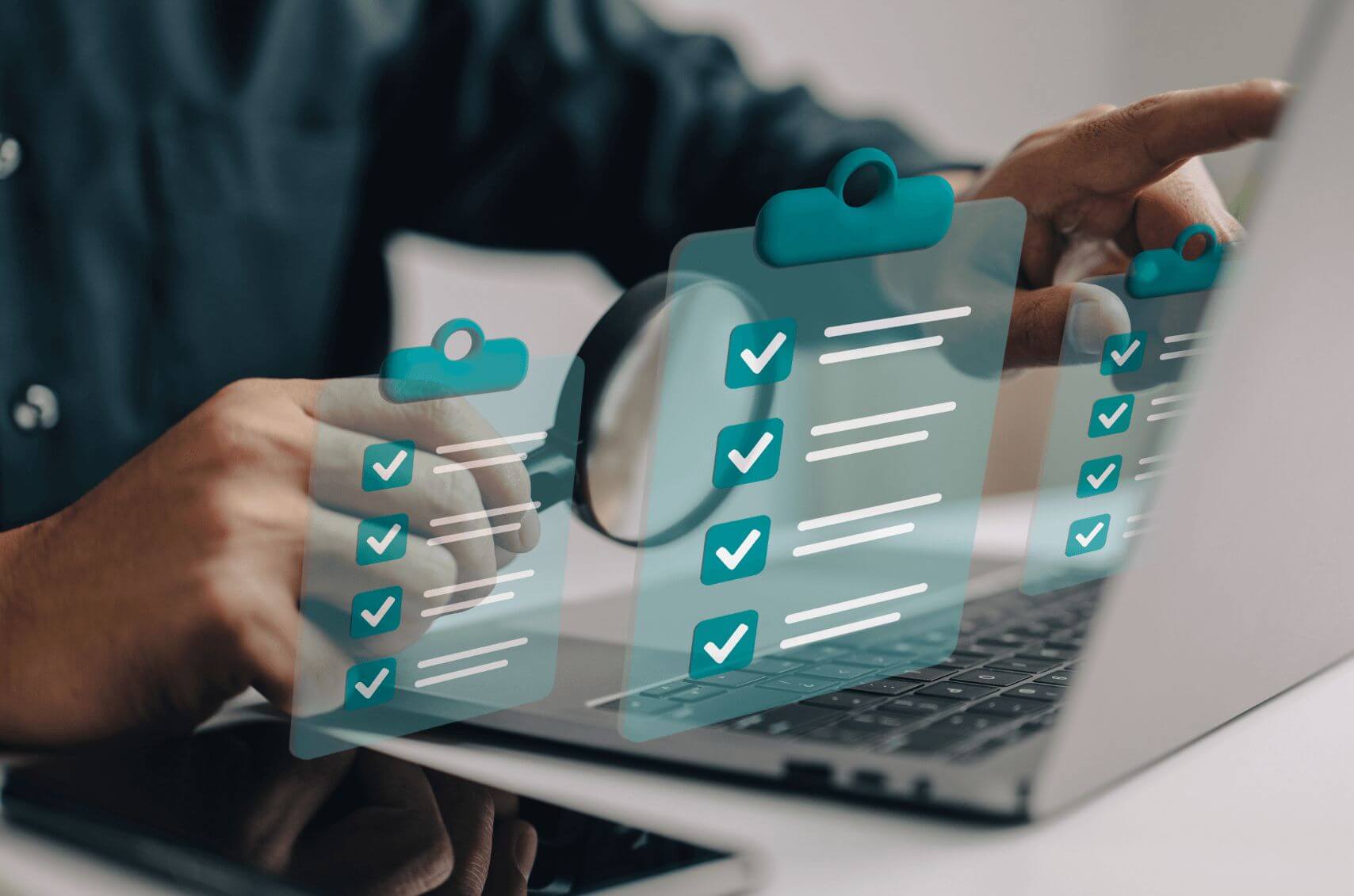 Market Loep met een checklist